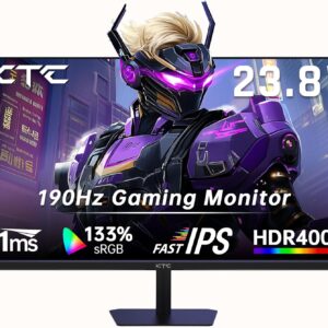 KTC 24 Inch 180Hz/190Hz Gaming Monitor, FHD PC Computer Monitor with Fast IPS Panel, HDR400, 133% sRGB, Bluelight Filter, 2 HDMI & 1 DP Port, Compatible Freesync and Wall Mountable, H24F8