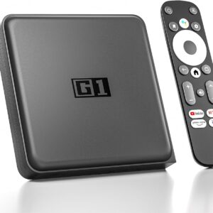 Android 14.0 TV Box 2025, G1 Smart TV Box Compatible with Netflix Google Certified, 4GB + 32GB, Ultra 4K HDR 10+, WiFi 6, AV1,Voice Remote Control, Dolby Digital Plus & Dolby Vision