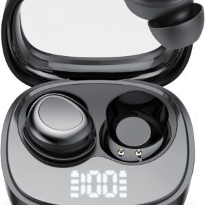 Sleep Ear Buds, 2025 True Wireless Earbuds, Ultra-Mini Bluetooth 5.4 Earbuds for Side Sleepers, 53H Play Hi-Fi Stereo 3D Bass Noise Cancelling Bluetooth headphones, USB C, IP7 Waterproof LED Earphones