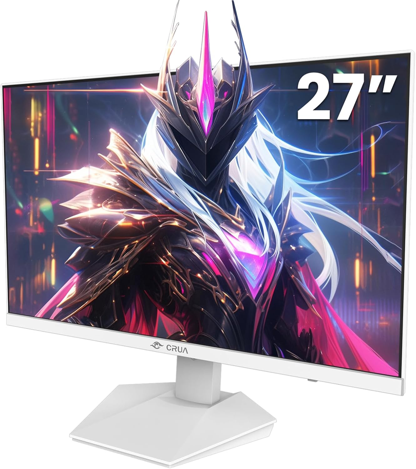 CRUA 27" 240Hz Gaming Monitor, 2k QHD(2560 * 1440P) IPS Screen Computer Monitor, Supports AMD Freesync, 120% sRGB, Blue Light Filter, Built-in Speakers, Wall Mountable Installs(HDMI 2.0/DP 1.4)-White - Image 2