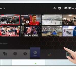 Soulaca 32 inches 4K Touchscreen Android Bathroom Mirror LED Smart TV IP65 Waterproof UHD WiFi Bluetooth Frameless ATSC SPA Hotel 2025 Model