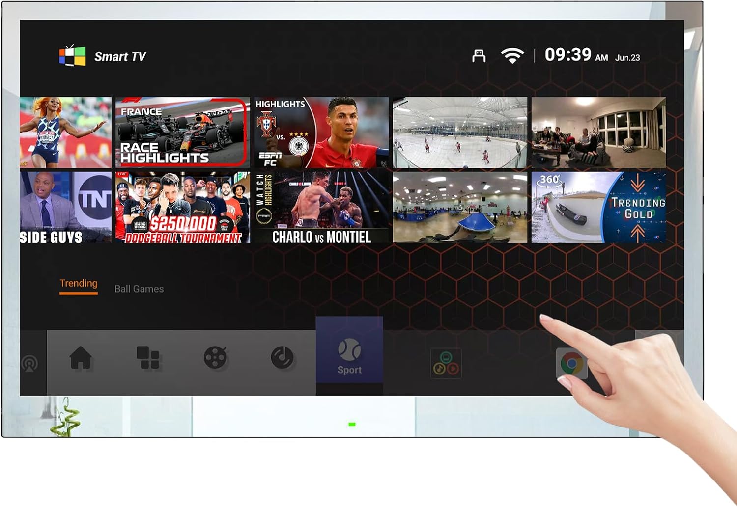 Soulaca 32 inches 4K Touchscreen Android Bathroom Mirror LED Smart TV IP65 Waterproof UHD WiFi Bluetooth Frameless ATSC SPA Hotel 2025 Model