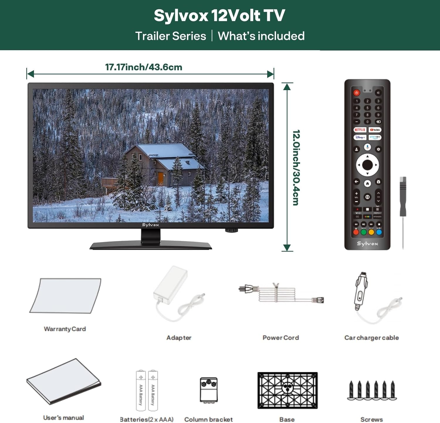 SYLVOX 12 Volt TV, 19" Smart RV TV with Built-in DVD Player, Google OS Voice Remote ATSC NTSC HDMI USB, AC/DC Powered, 12V Television for RV Camper Van Vehicle(Trailer Series) - Image 8