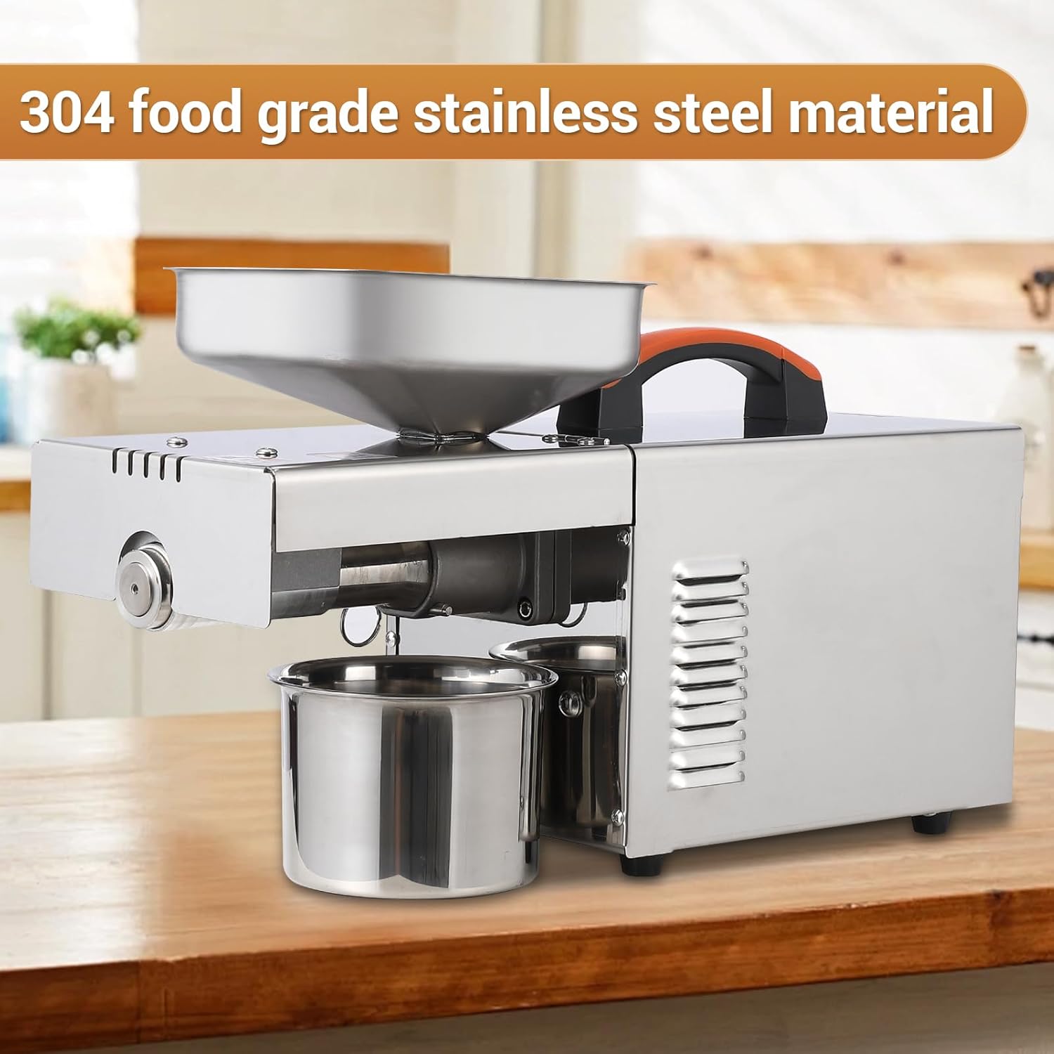 Oil Press Machine, Cold & Hot Press Oil Extractor Machine, Food Grade Stainless Steel Automatic Nuts Seed Oil Maker Machine for Commercial Home Kitchen Use - Image 2