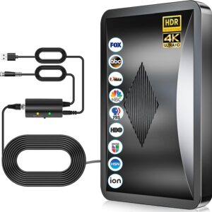 2025 Upgraded Indoor TV Antenna, 2800+ Miles Long Range Digital Antenna for Smart TV Indoor/Outdoor for Local Channels, HDTV Antenna with Amplifier Signal Booster 4k 8k- 38FT Thick Coaxial Cable