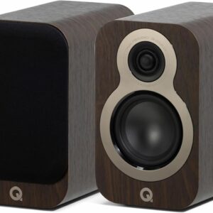 Q Acoustics 3010c Compact Bookshelf Speakers Pair Claro Walnut – 2-Way Reflex Enclosure Type, 4″ Bass Driver, 0.9″ Tweeter – Stereo Speakers/Passive Speakers for Home Theater Sound System