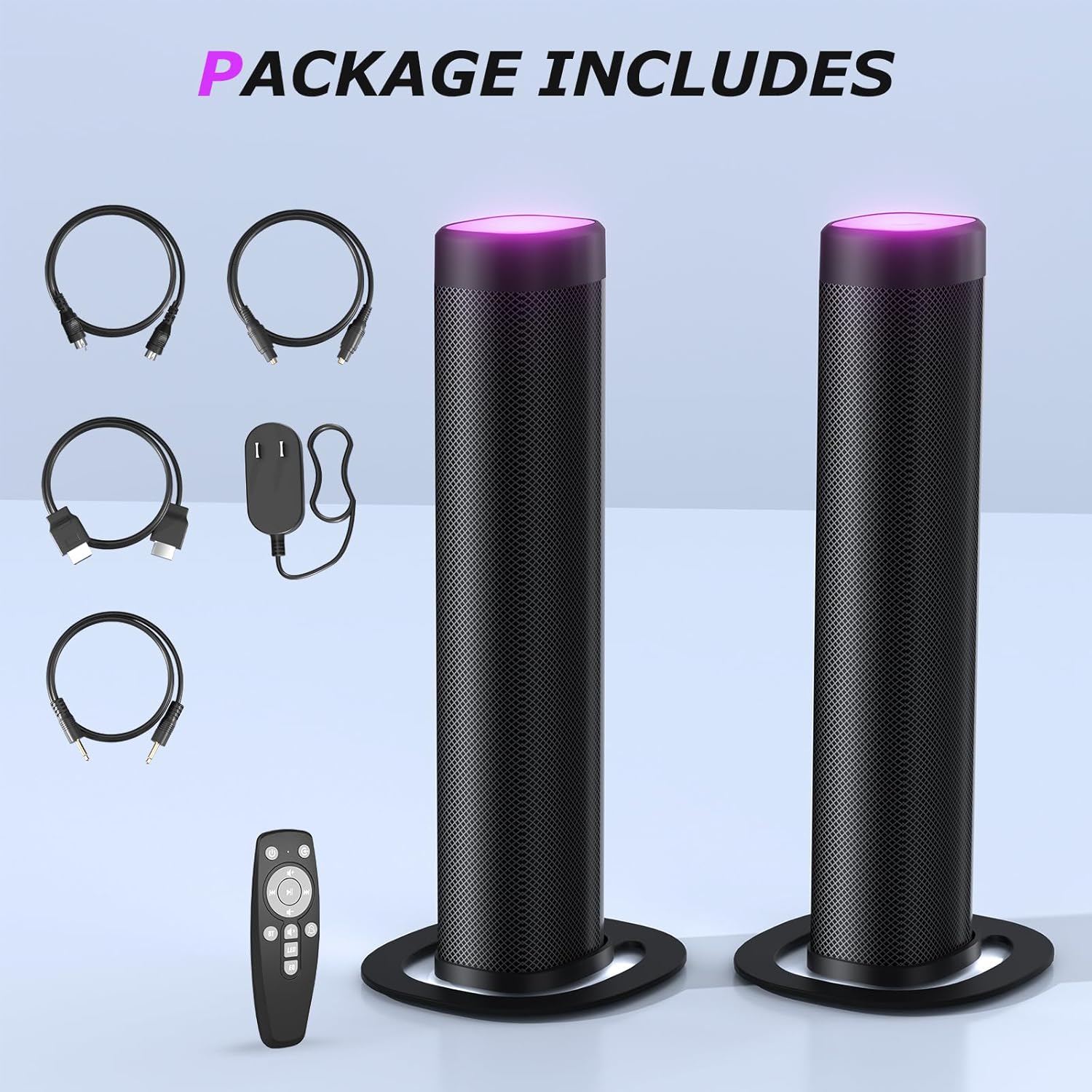 Sound Bar,100W Sound Bar for Smart TV with 3 RGB Lights Modes, Bluetooth 5.3, ARC/Opt/AUX Connect, Detachable 2-in-1 Speaker, 3 Equalizer Modes, Bass Surround Soundbar for TV/PC/Gaming/Projectors - Image 8