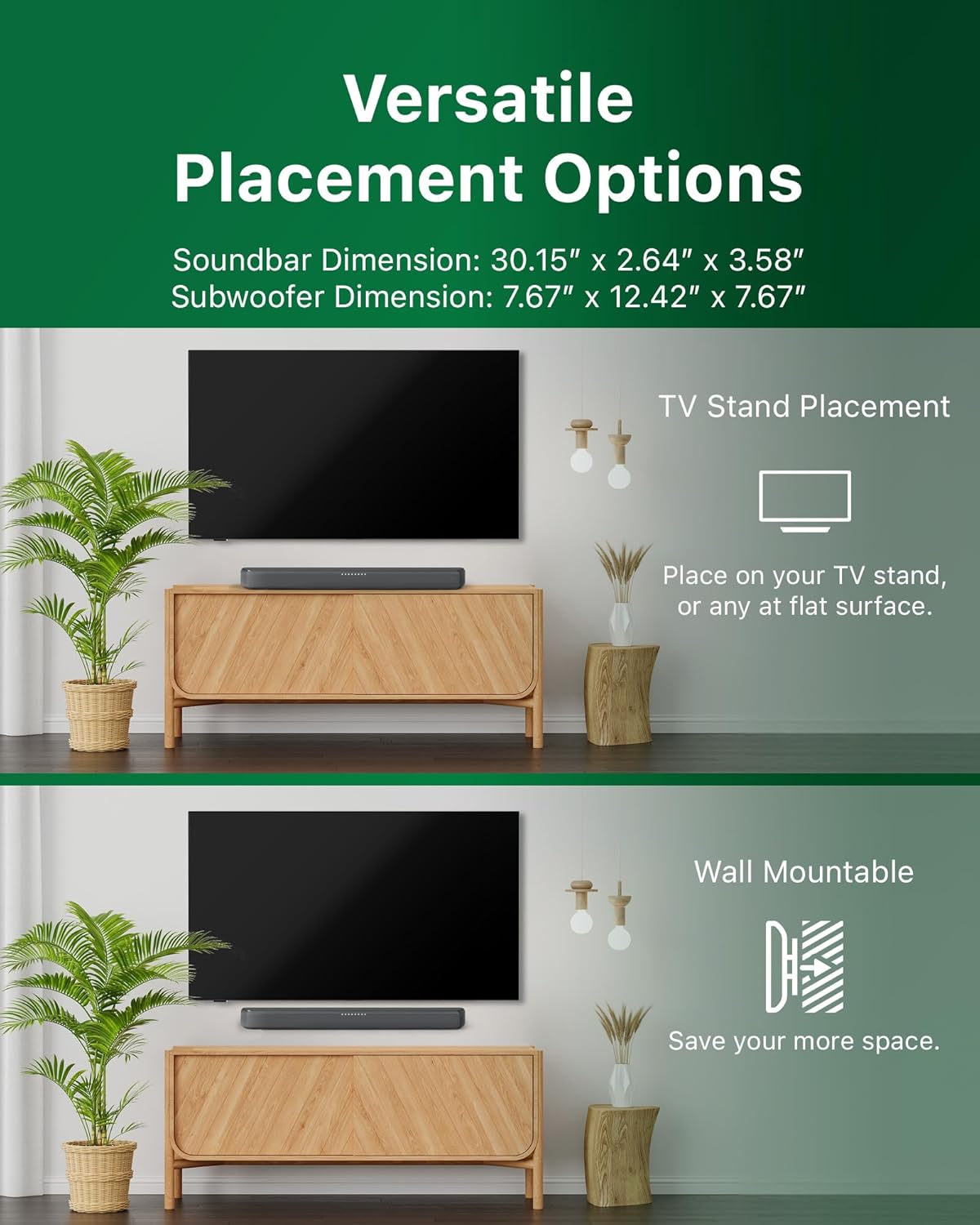 PHILIPS B5309 Soundbar 2.1 with Wireless Subwoofer and Immersive DTS Virtual:X Audio Technology - 240W Max Power, Deep Bass, Bluetooth 5.4, Four EQ Modes, HDMI ARC and USB connectivity - Dark Grey - Image 8