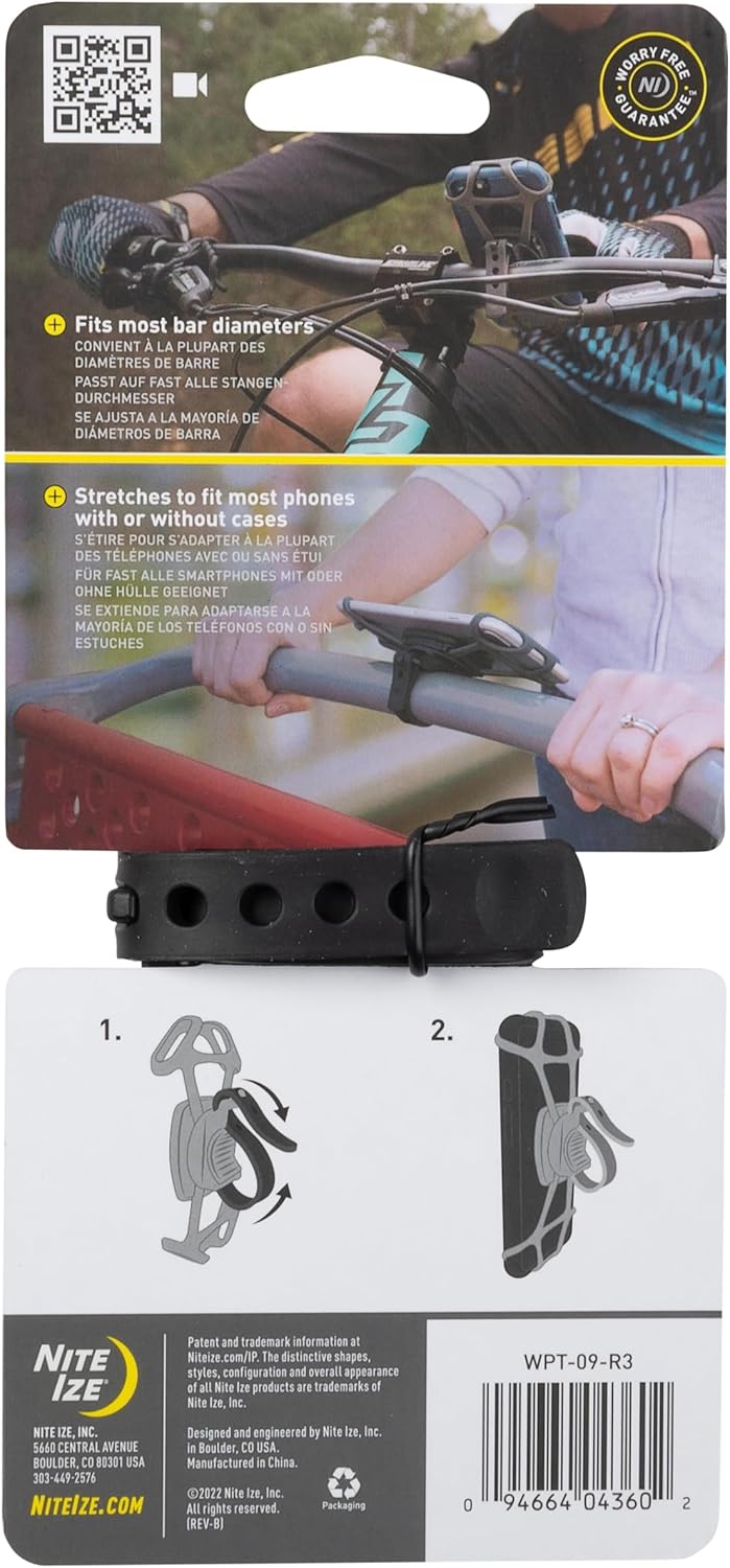 Nite Ize Wraptor Rotating Smartphone Bar Mount - Cell Phone Mount for Bikes, Strollers & More - Easy-to-Use & Adjustable Phone Accessories - Grey - Image 6