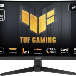 ASUS TUF Gaming 27” 1080P Curved Monitor (VG27VQM1B) – Full HD, 1500R, 280Hz, 1ms, Extreme Low Motion Blur, FreeSync Premium, Shadow Boost, Eye Care, 90% DCI-P3, DisplayWidget Center, 3 yr Warranty