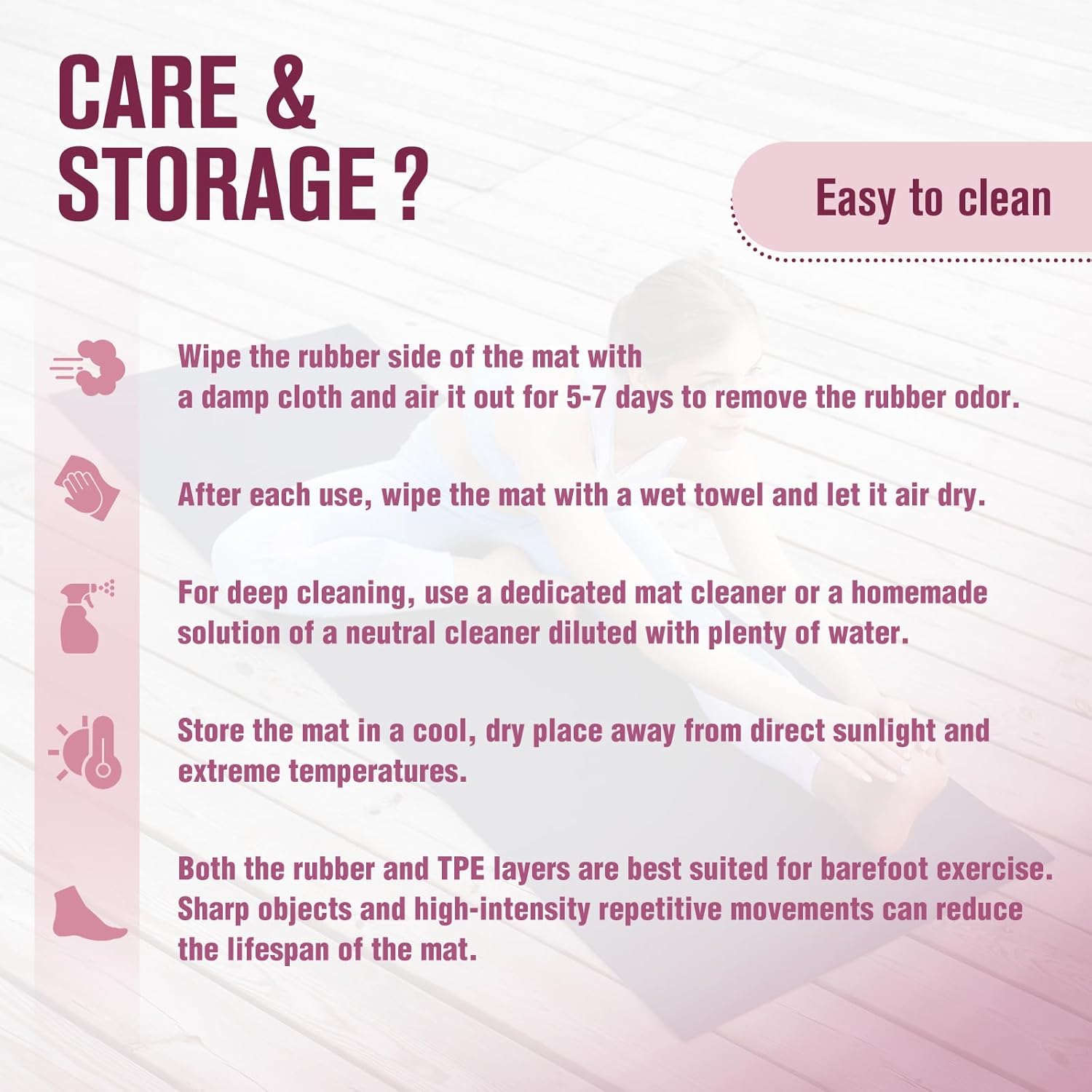 UMINEUX Extra Thick Yoga Mat, 2/5 Inch (10MM), Natural Rubber and TPE Non Slip Yoga Mats with Strap for Women Men, Eco Friendly Exercise Mat for Yoga, Pilates and Home Workout - Image 8