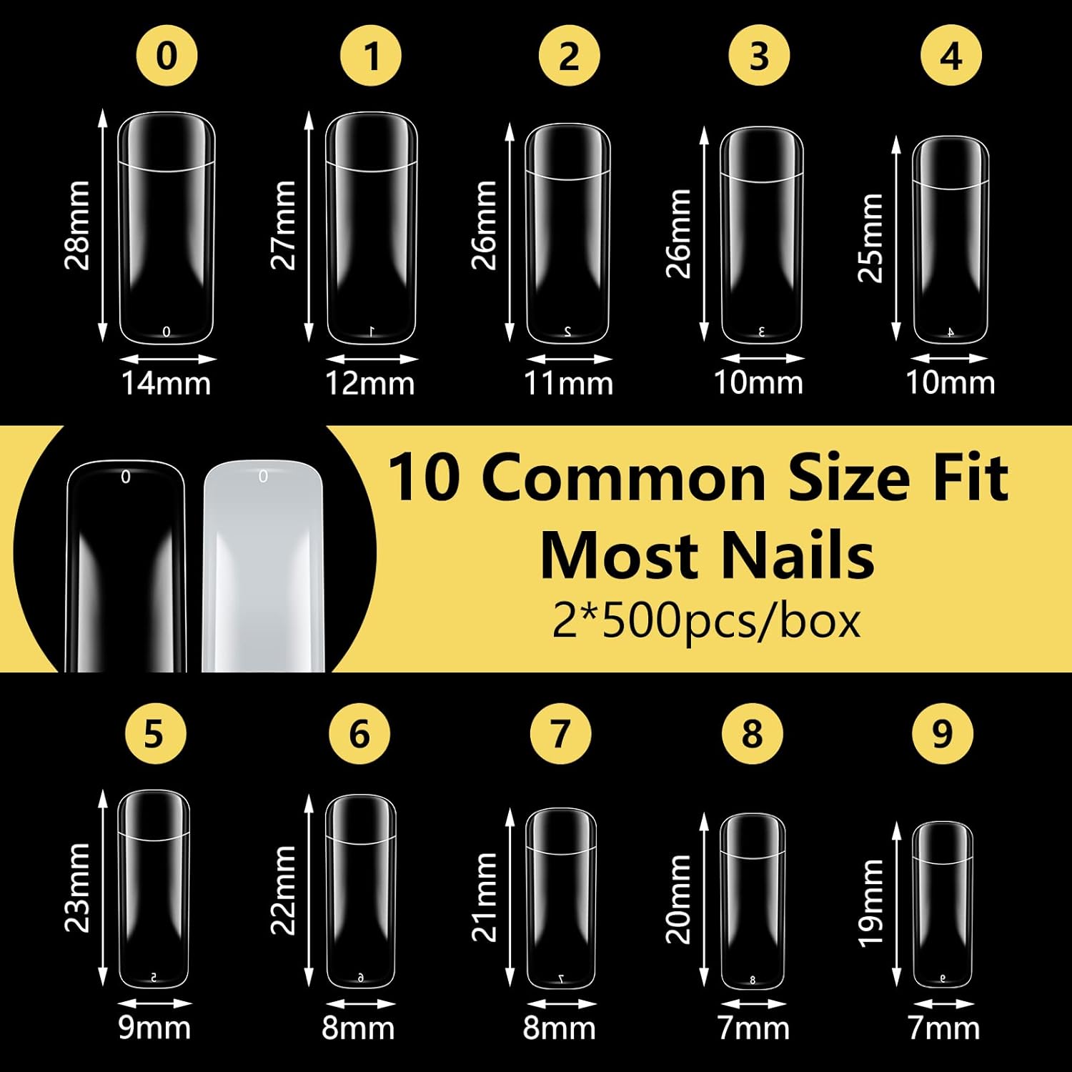 1000PCS Square Nail Tips for Acrylic Nails Professional, Fake Clear Natural Acrylic Short Square French Artificial False Tips Half Cover for Manicure Salon Home - Image 3