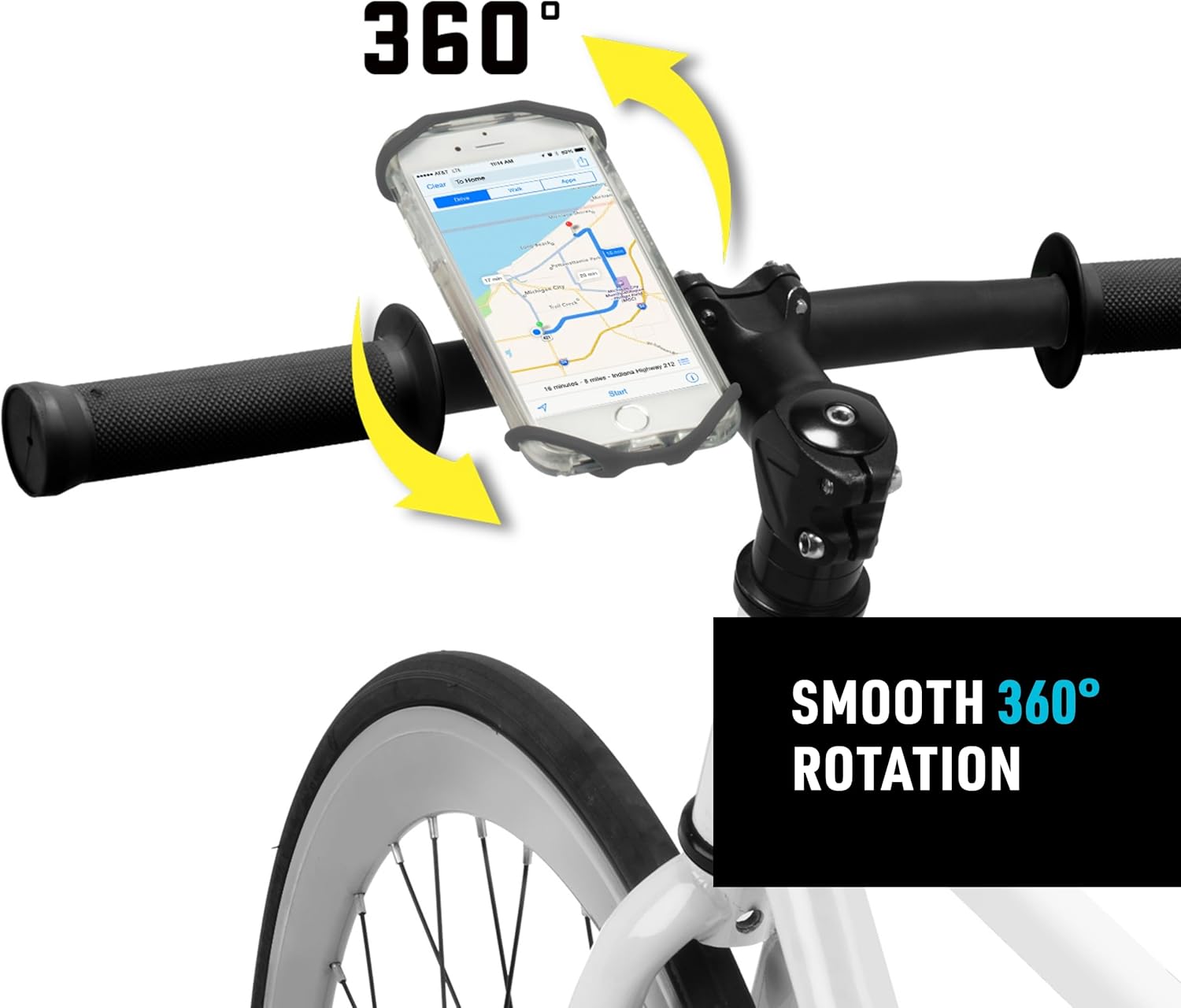 Nite Ize Wraptor Rotating Smartphone Bar Mount - Cell Phone Mount for Bikes, Strollers & More - Easy-to-Use & Adjustable Phone Accessories - Grey - Image 3