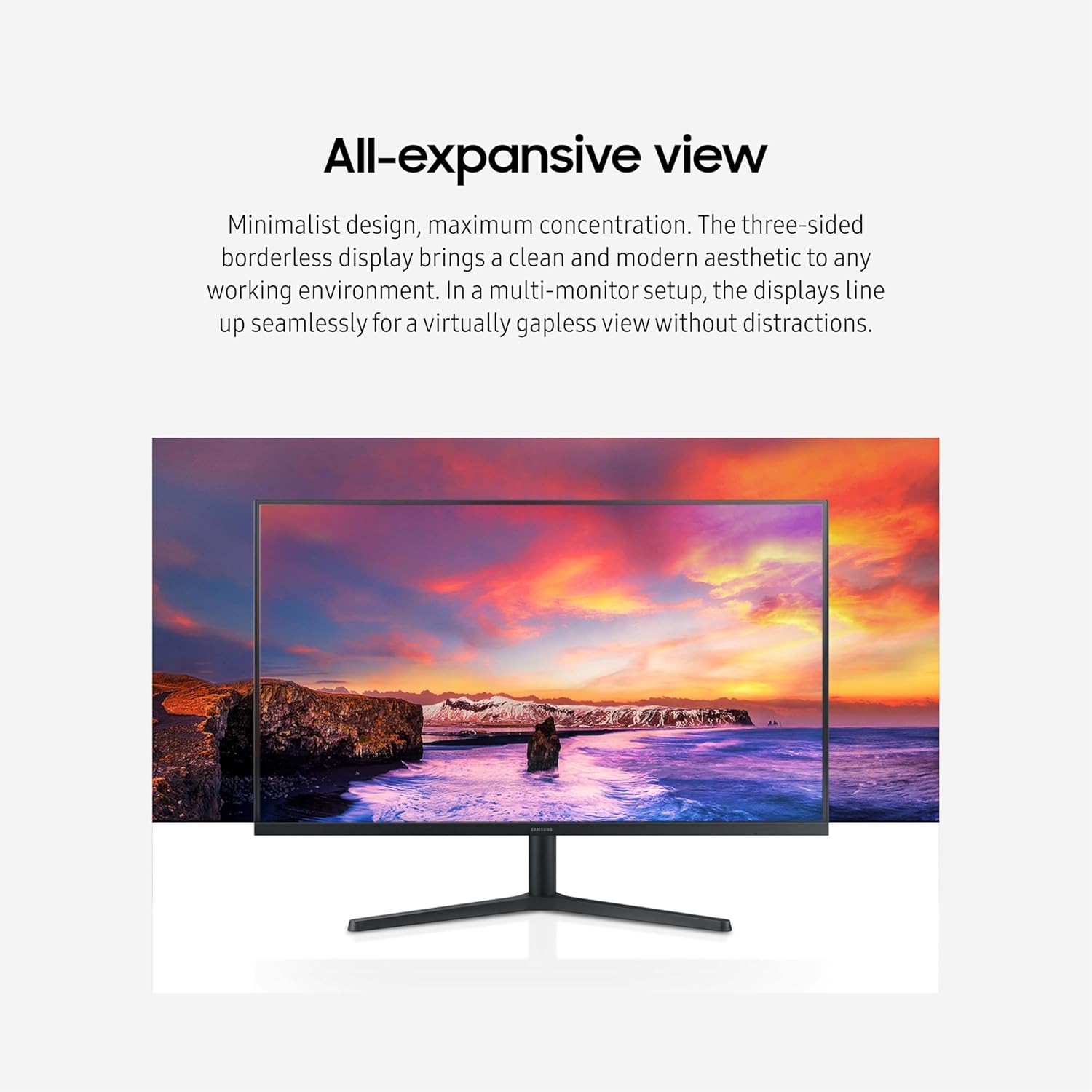 SAMSUNG 32-Inch Flat Computer Monitor, 75Hz, Borderless Display, AMD FreeSync, Game Mode, Advanced Eye Care, HDMI and DisplayPort, LS32B304NWNXGO, 2024 - Image 4