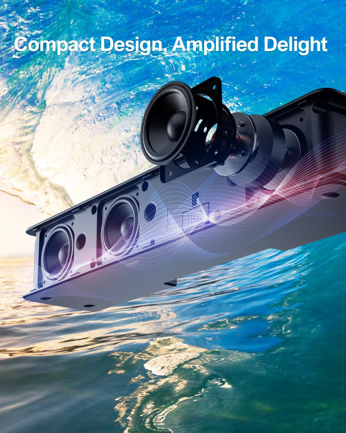 ULTIMEA 5.1 Sound Bar, 410W Dolby Atmos Surround Sound System for TV, 3D Sound Bars for Smart TV w/Subwoofer, Adjustable Surround & Bass, Home Audio w/APP Control, Poseidon D60(New 2025 Version) - Image 5