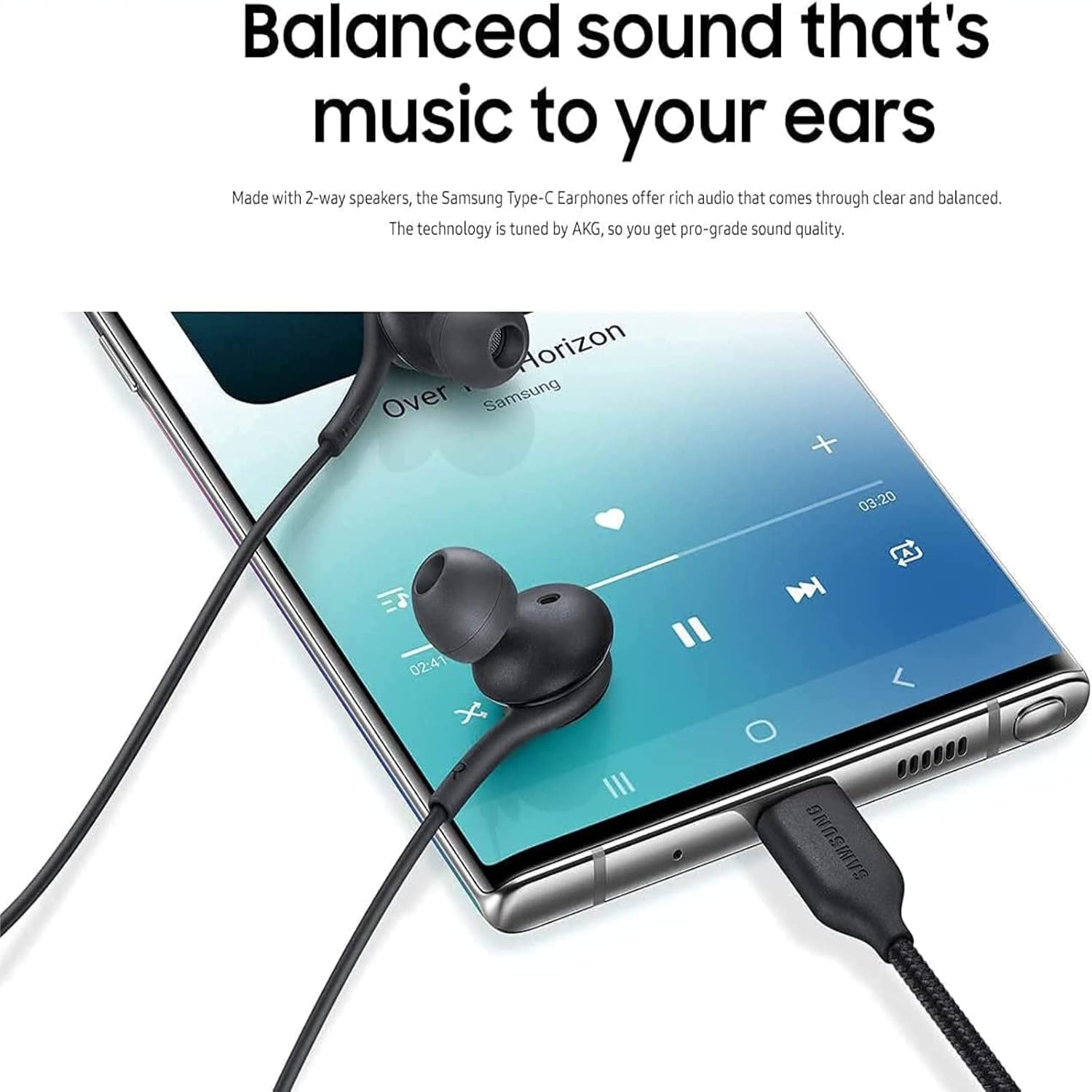 2025 New Stereo in-Ear Headphones for Samsung Galaxy Z Fold6 S25 S24 Ultra S23 Ultra S22 Ultra S21 S20,Note 10+ with Microphone and Volume Remote Control Type-C Connector-Black - Image 2