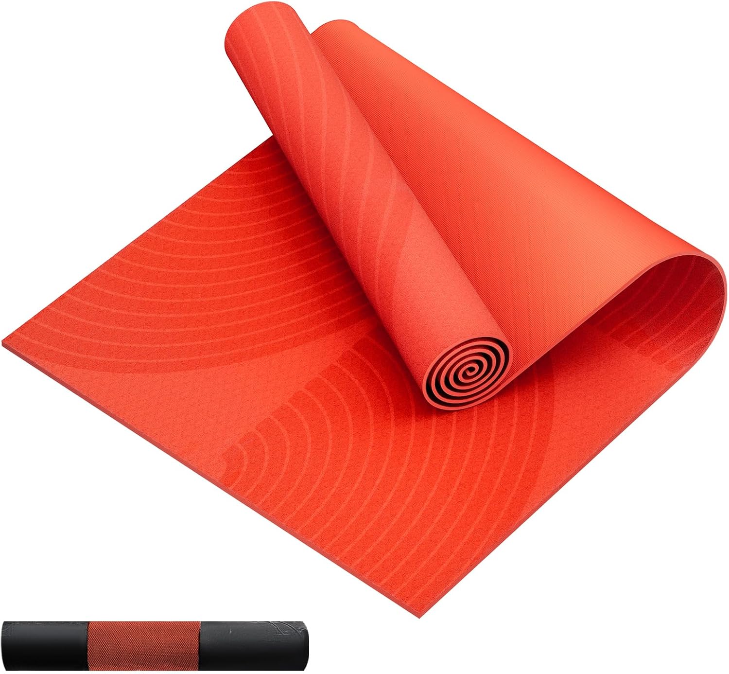 HAPBEAR Extra Large Yoga Mat (84''×30'') - 1/3'' Thick Double-Sided PVC Non-Slip Exercise Mat with High Rebound Cushioning, Dual-Side Usable for Home Gym, Yoga, Pilates & Workouts -Orange