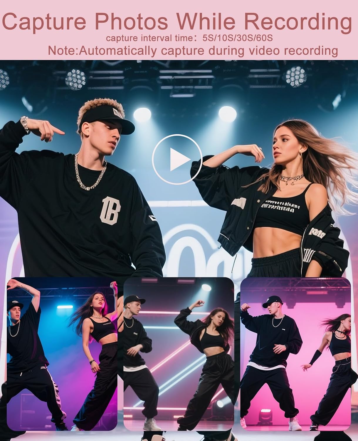 FLATIC Digital Camera, 5K 75MP Cameras for Photography with WiFi & 64GB TF Card, Autofoucs Vlogging Camera for YouTube with 180° Flip Screen, Compact Vlog Travel Camera Kit for Beginner, Teens, Pink - Image 7