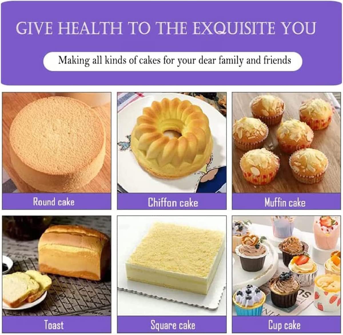 Nonstick Silicone Bakeware Set, 7pcs Baking Cake Pan, Economical BPA Free Heat Resistant Bakeware Suppliers Tools Kit with Silicone Brush for DIY Loaf Bread Cheesecake Pizza Cupcake Muffin - Image 8