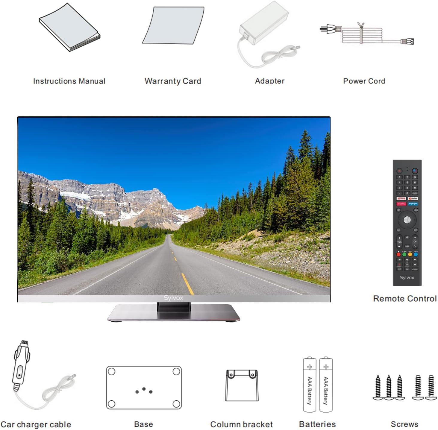 SYLVOX RV TV, 22 inches 12/24V TV for RV 1080P Full HD Smart TV, Built-in APP Store, Support WiFi Bluetooth, Small Android TV for Car Home Camper Truck Boat(Limo Series) - Image 8