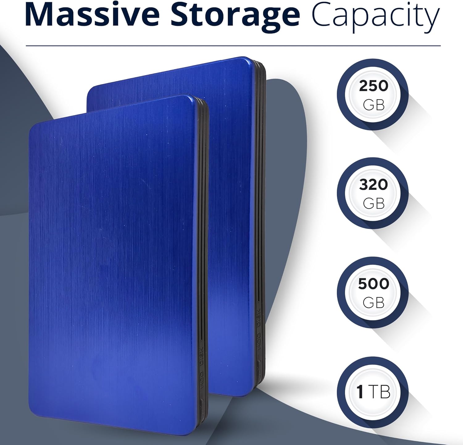 1TB External Hard Drive USB 3.0 Portable Hard Drive 2.5inch External HDD High-Speed Data Transfer Storage and Backup External Hard Drives for Laptop, Gaming Console, PC, MAC, Desktop - Blue - Image 3