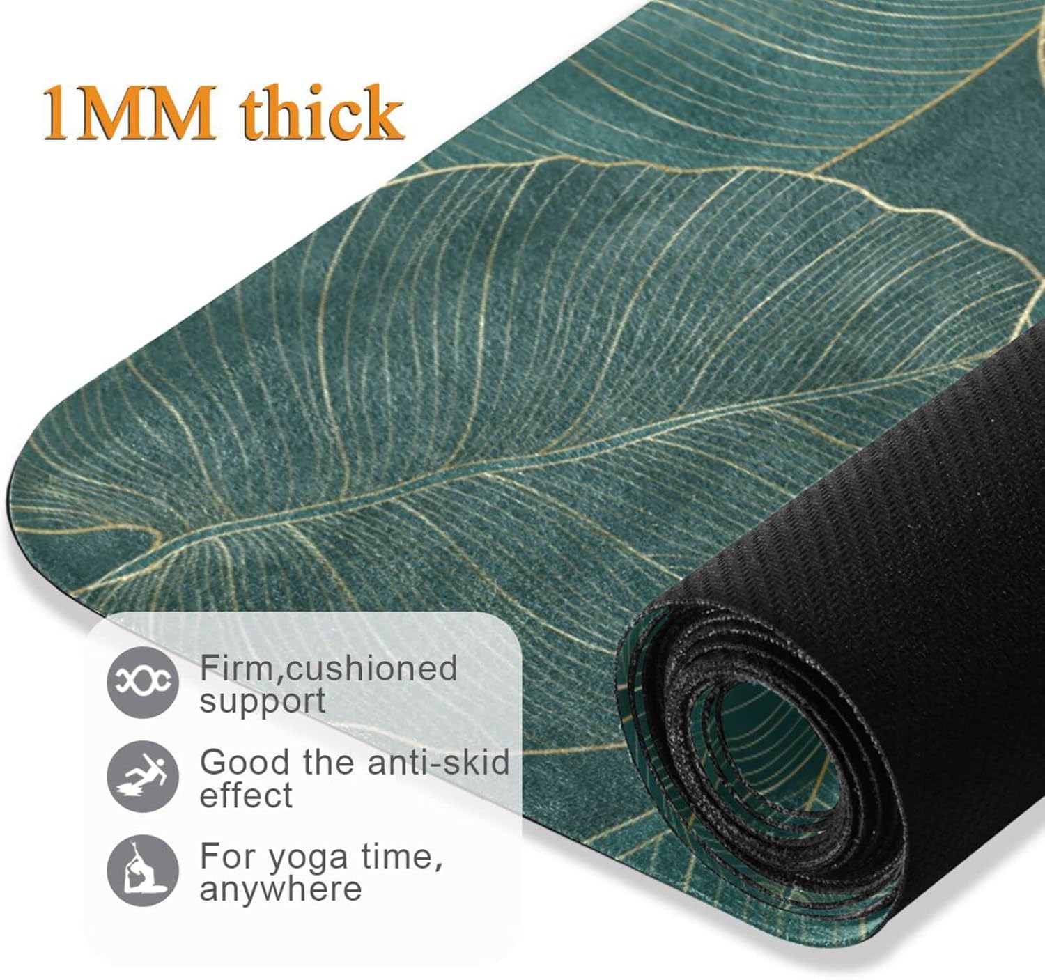 Vintage Mandalas Leaves Yoga Mat Non Slip Thick Kids Banana Palm Eco Friendly Rubber Workout Foldable Yoga Mat Women Exercise A003 - Image 5