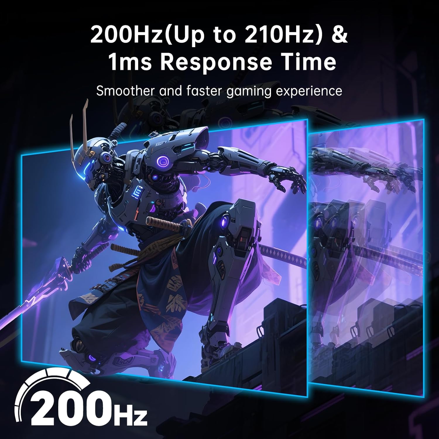 KTC 27 Inch Gaming Monitor - 2K QHD 2560 x 1440 Monitor, Up to 210Hz & 1ms, Bulit-in Speakers, Adaptive Sync, HDR400, 131% sRGB, IPS Monitors Gamer with HDMI 2.0 x 2 & DP1.4 x 2, H27T22C-3 - Image 2