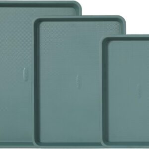 CAROTE 3-Piece Baking Pan Set – Bakeware Set, Baking Sheet Set Including 13 Inch 15 Inch 17 Inch Sheet Pan, Cookie Sheet for Baking, Deep Olive Green