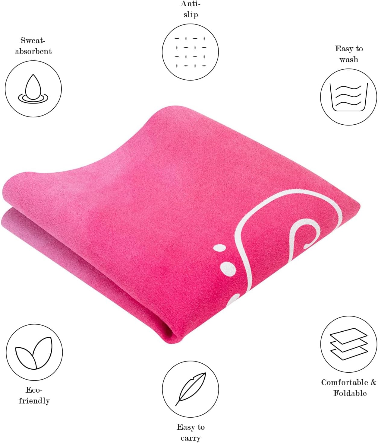 Travel Yoga Mat, Non-slip Foldable Travel Fitness Mat With Carry Bag for Yoga, Exercise, Pilates, 1.5mm Thick Lightweight Exercise Yoga Mat for Women - Image 5