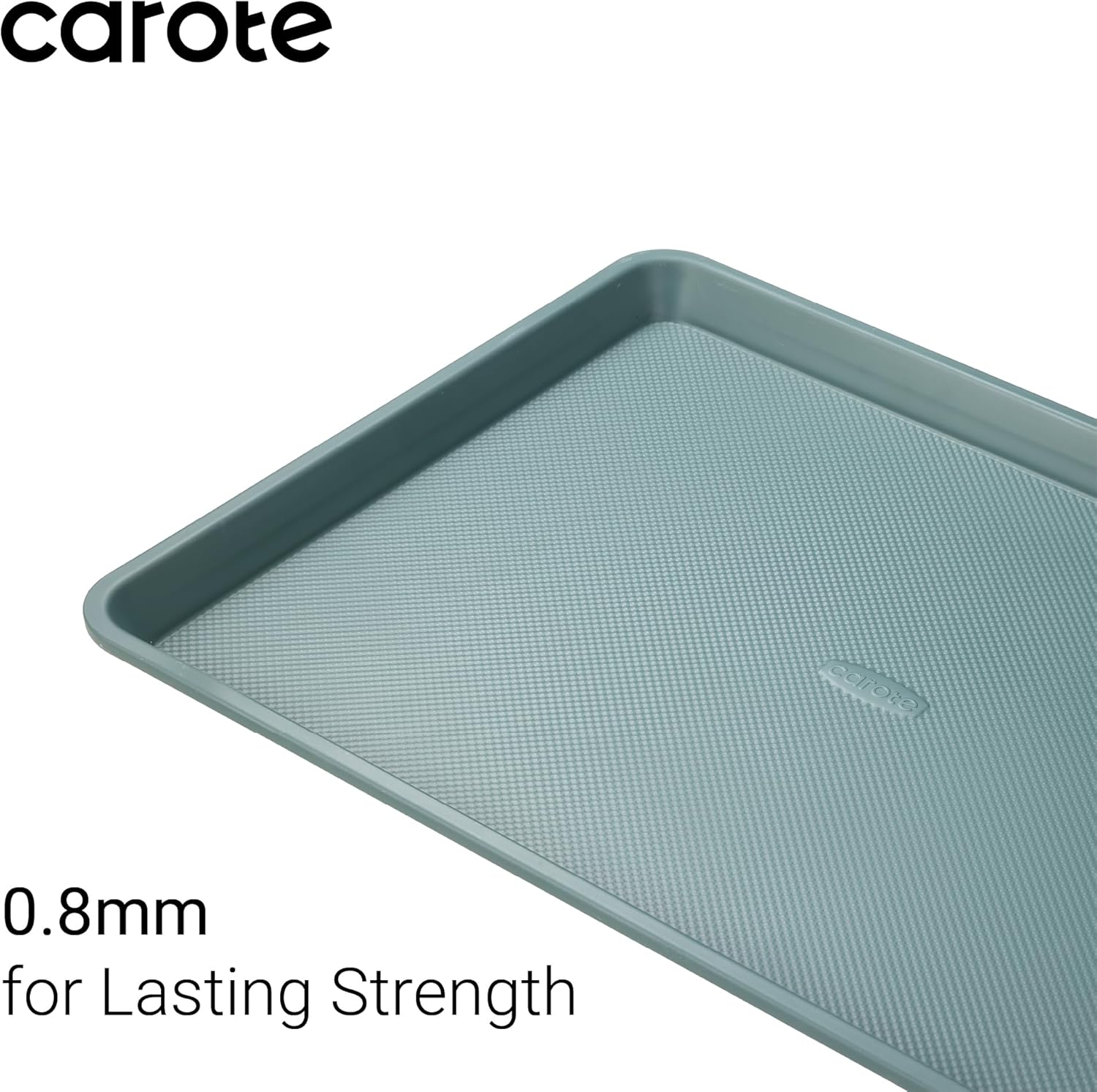 CAROTE 3-Piece Baking Pan Set - Bakeware Set, Baking Sheet Set Including 13 Inch 15 Inch 17 Inch Sheet Pan, Cookie Sheet for Baking, Deep Olive Green - Image 4