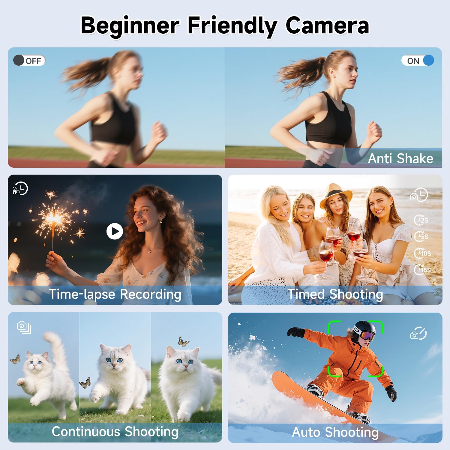 4K Digital Camera for Photography, Autofocus 64MP Vlogging Camera for YouTube with 3" 180° Flip Screen, 16X Zoom Compact Travel Point and Shoot Camera with Flash for Beginners, 64GB Card, Black - Image 5