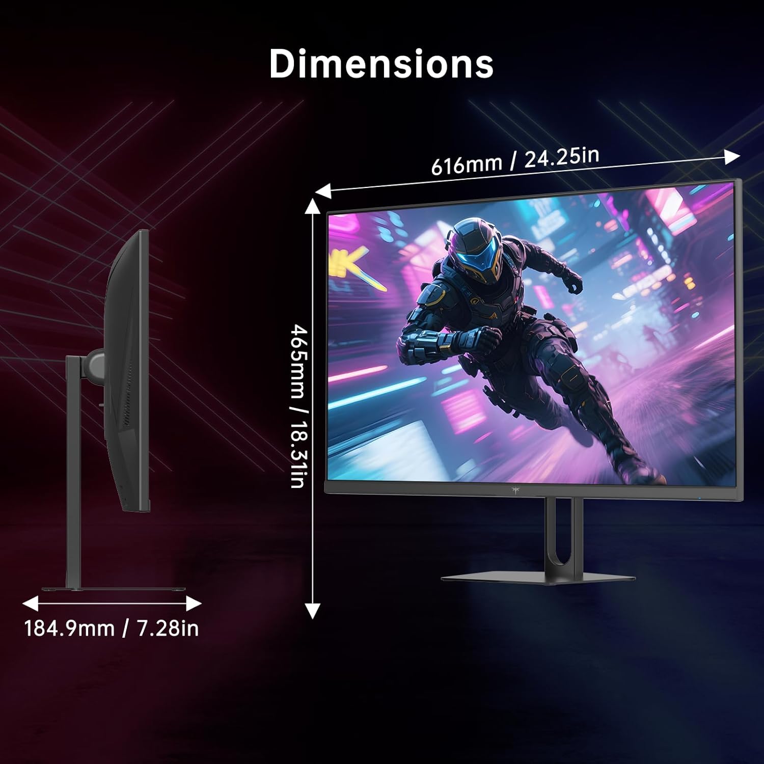 KTC 27 Inch Gaming Monitor - 2K QHD 2560 x 1440 Monitor, Up to 210Hz & 1ms, Bulit-in Speakers, Adaptive Sync, HDR400, 131% sRGB, IPS Monitors Gamer with HDMI 2.0 x 2 & DP1.4 x 2, H27T22C-3 - Image 8