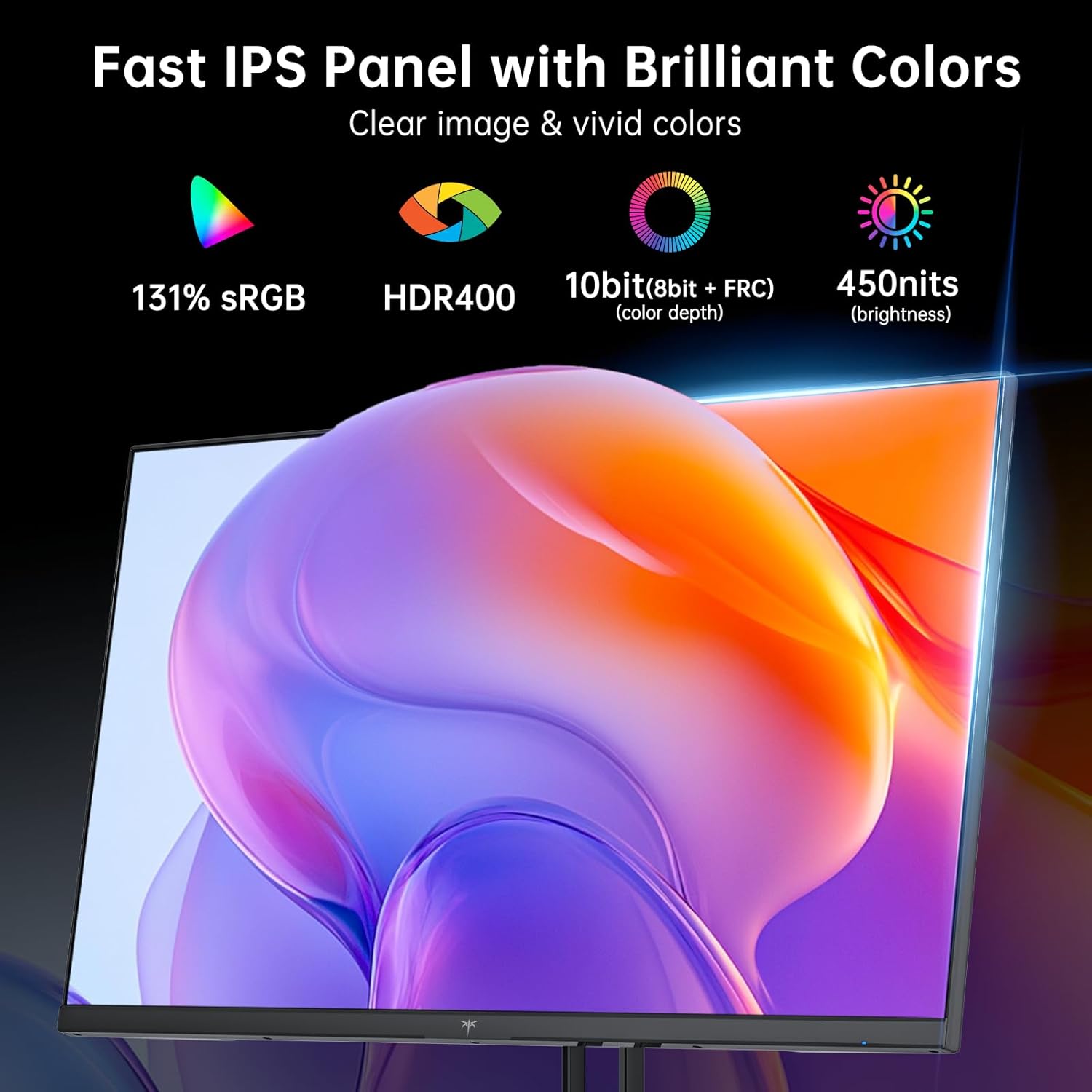 KTC 27 Inch Gaming Monitor - 2K QHD 2560 x 1440 Monitor, Up to 210Hz & 1ms, Bulit-in Speakers, Adaptive Sync, HDR400, 131% sRGB, IPS Monitors Gamer with HDMI 2.0 x 2 & DP1.4 x 2, H27T22C-3 - Image 5