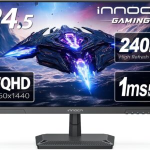 INNOCN 24.5″ 1440P QHD 2K Gaming Monitor, 240Hz PC Computer Desktop Monitor, IPS, HDMI 2.1, DisplayPort, FreeSync, Console Ready, 1ms, MPRT, Eye Care, Flicker-Free, Speaker, 25G2S