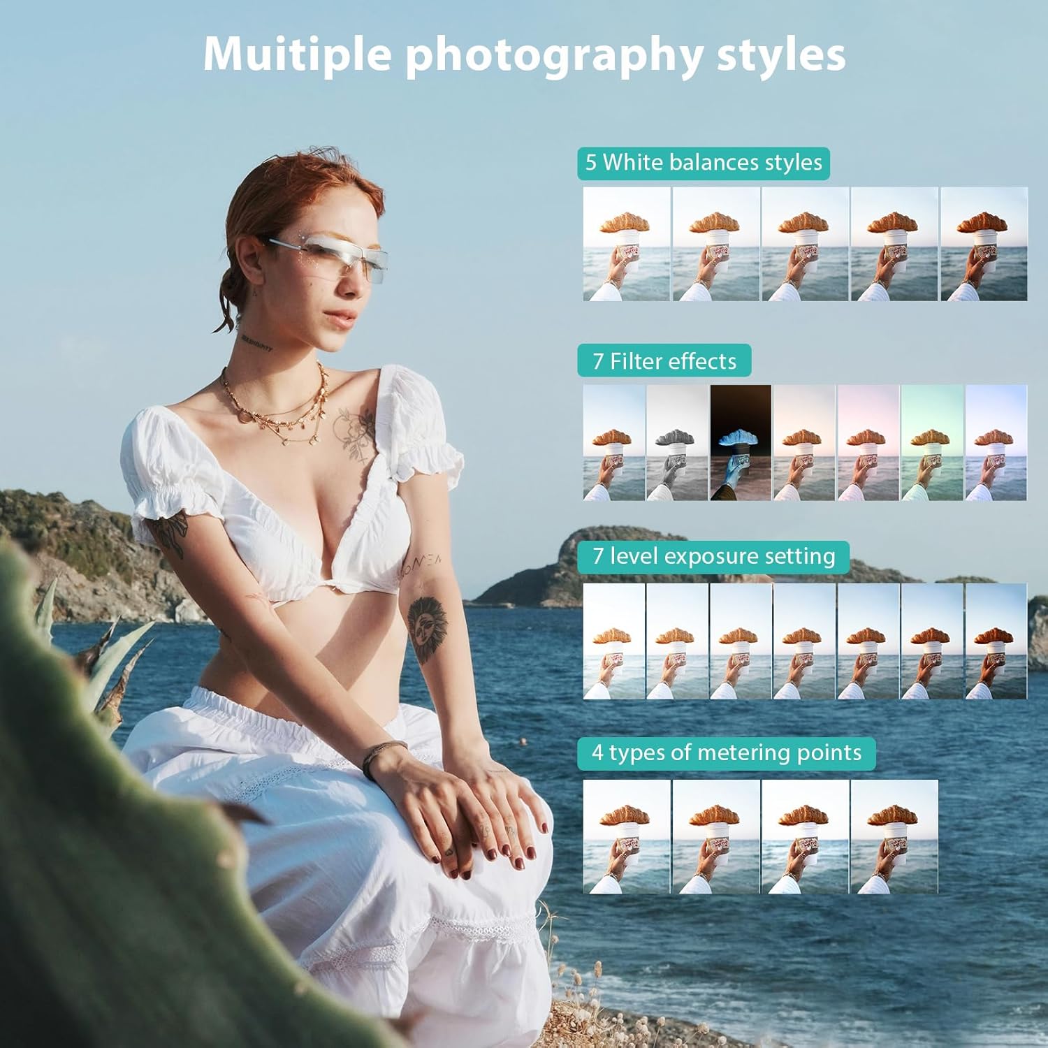 4K Digital Camera for Photography & Vlogging, 56MP YouTube Camera with WiFi, 3" 180° Flip Screen, 16X Digital Zoom, 52mm Wide Angle & Macro Lens, 32GB TF Card, 2 Batteries – Black - Image 7