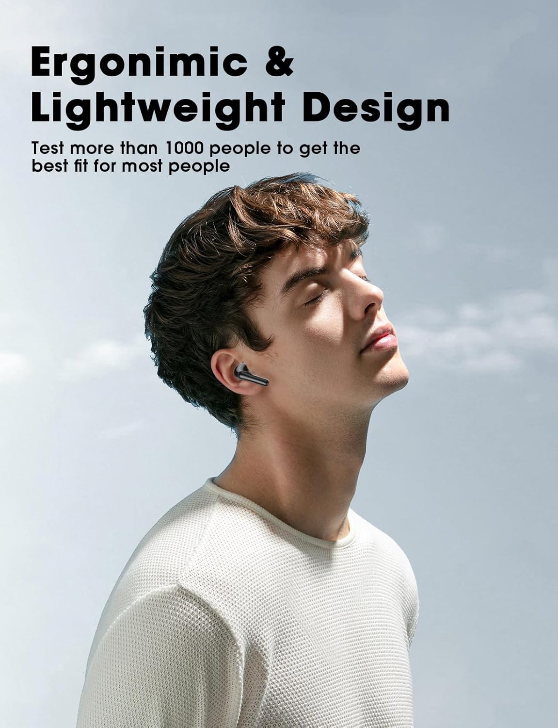 Wireless Earbuds Bluetooth 5.3 Ear Buds, Hi-Fi Stereo Bass Ear Buds with 48H Playtime & LED Display, Lightweight in-Ear Headphones with Mic, IPX7 Waterproof, Touch Control for iPhone - Image 3