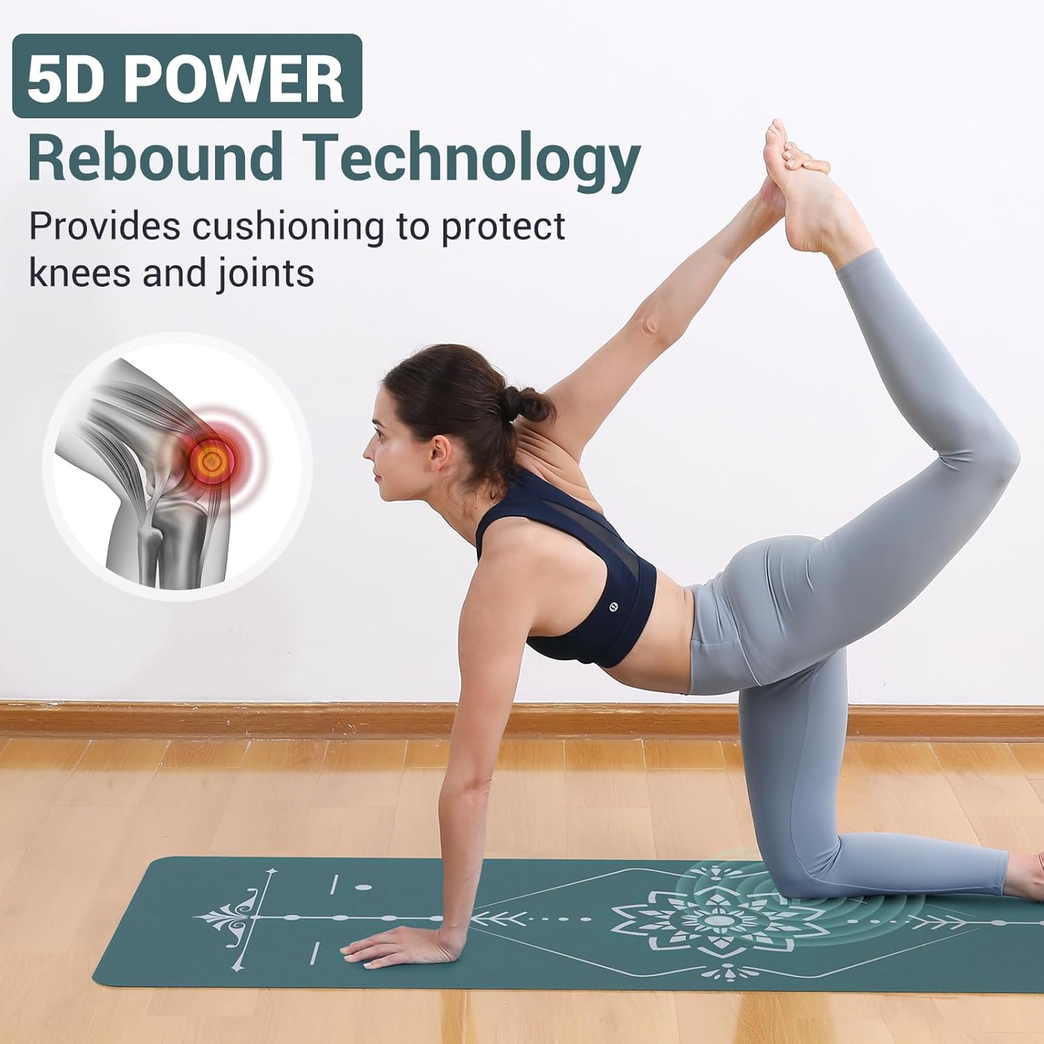 Avoalre Yoga Mat Foldable - Textured Non Slip Exercise Mat -Travel Lightweight Hot Yoga Mat with Carry Bag for Pilates & Home Workouts (72"L x 24"W x 3mm Thick), Green - Image 5