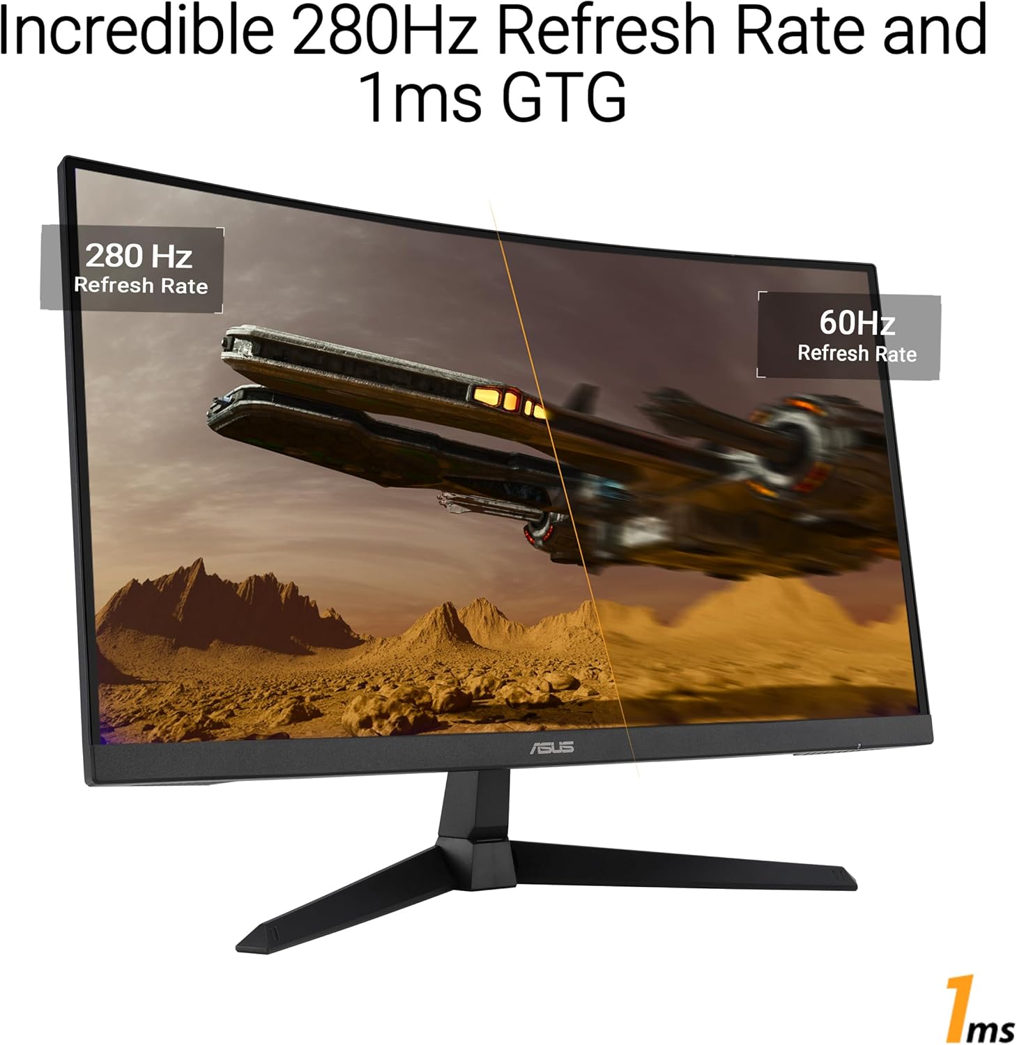 ASUS TUF Gaming 27” 1080P Curved Monitor (VG27VQM1B) – Full HD, 1500R, 280Hz, 1ms, Extreme Low Motion Blur, FreeSync Premium, Shadow Boost, Eye Care, 90% DCI-P3, DisplayWidget Center, 3 yr Warranty - Image 3