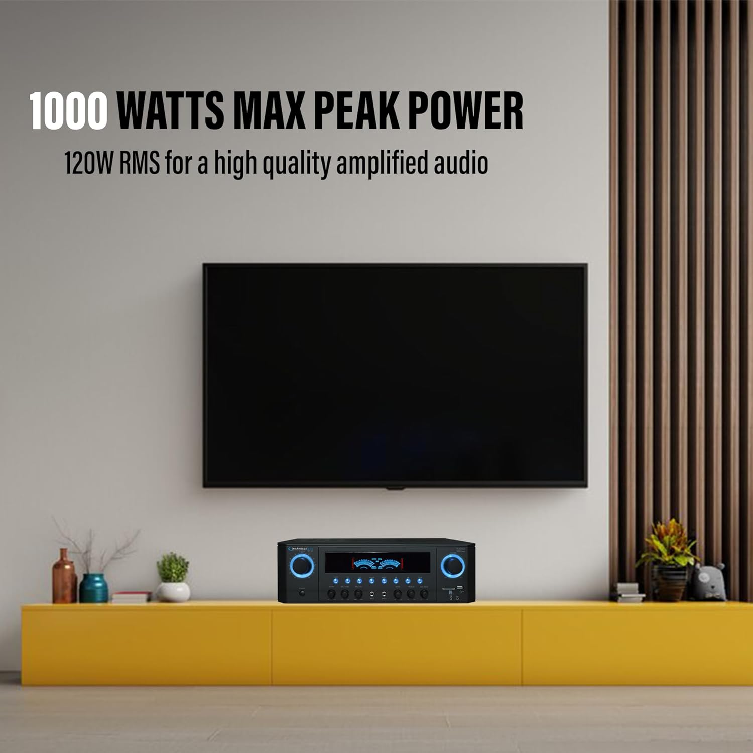 Home Theater System Kit 1000 Watts Amplifier w/USB, SD Card Inputs, (Qty 6) 5.25" Flush Mount in-Wall/in-Ceiling Stereo Speakers, Mic and 250 ft Speaker Wire | Perfect for Home, Office and Restaurants - Image 7