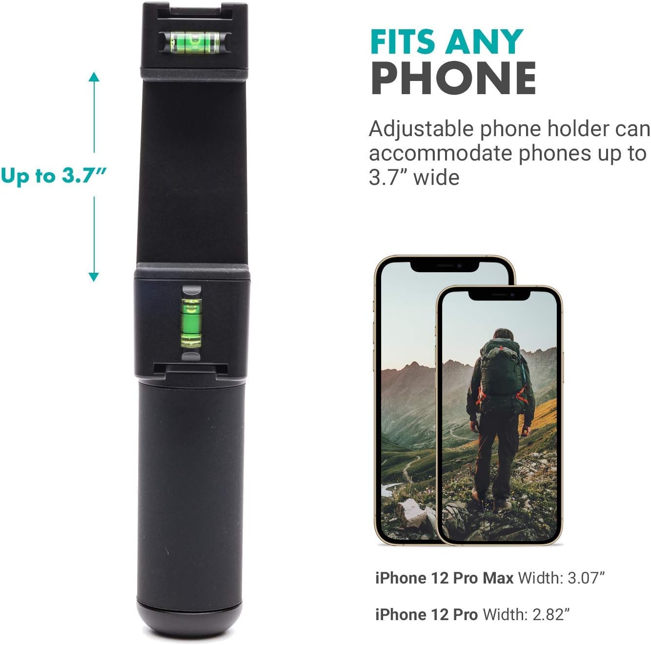 Movo PR-3 Rotating Smartphone Grip Handle Rig with Vertical and Horizonal Positions, Wrist Strap, Tripod Mount, Cold Shoe Mount for Lights and Microphones - for iPhone, Samsung, Google, Android Phones - Image 3