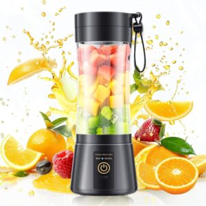 Personal Size Cordless Portable Blender – BAP Free Blender Make Smoothies & Shakes, 12 Oz Juice Cup with 6 Blades, Quickly Squeezed in Office/Picnic/Sports/Home