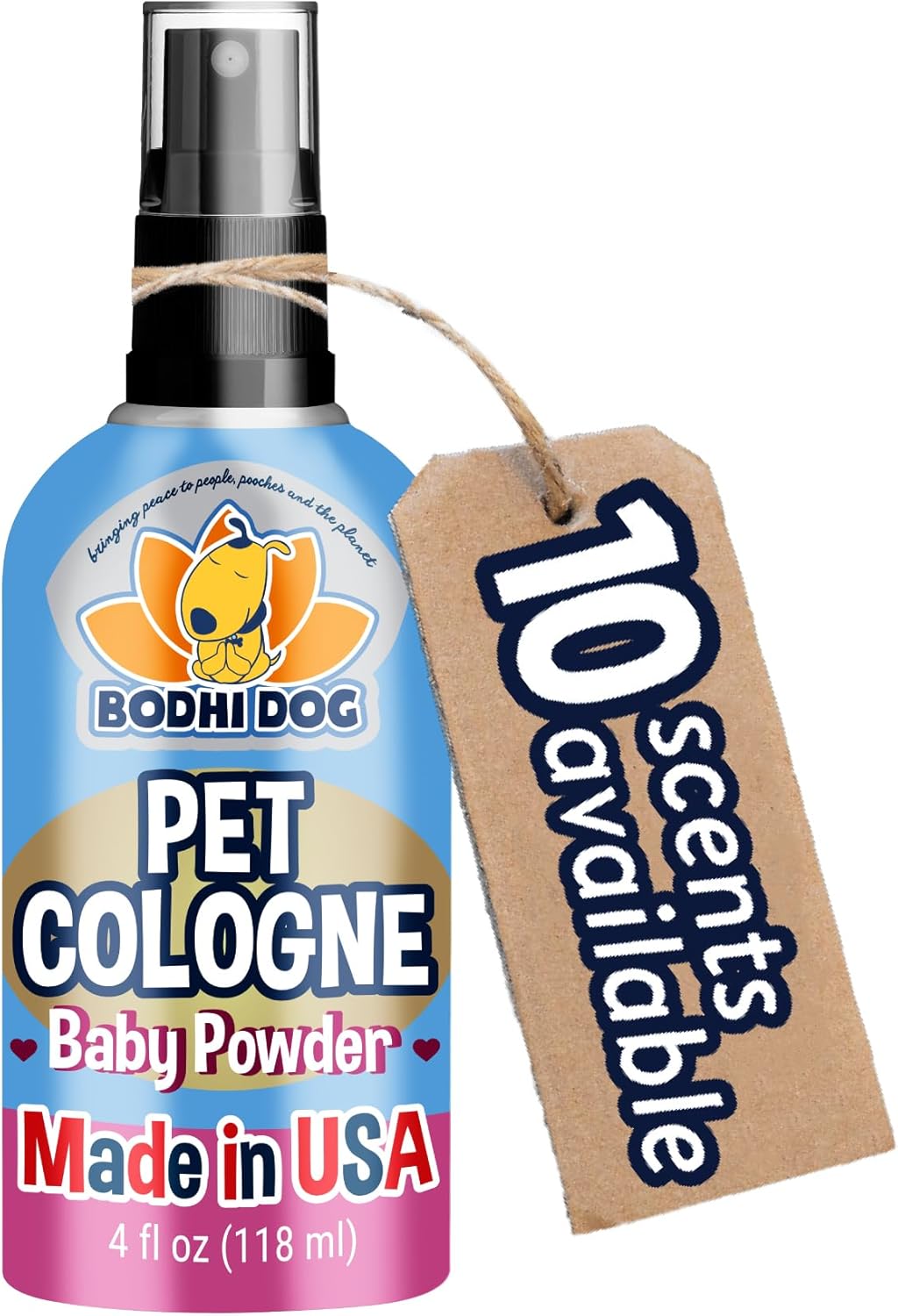 Bodhi Dog Premium Dog Cologne - Deodorizing Dog Perfume & Conditioner for Dogs & Cats - Natural Long Lasting Spray - Keeps Pets Fresh All Day - Gentle & Safe Formula, Made in USA (Baby Powder 4 Fl Oz)