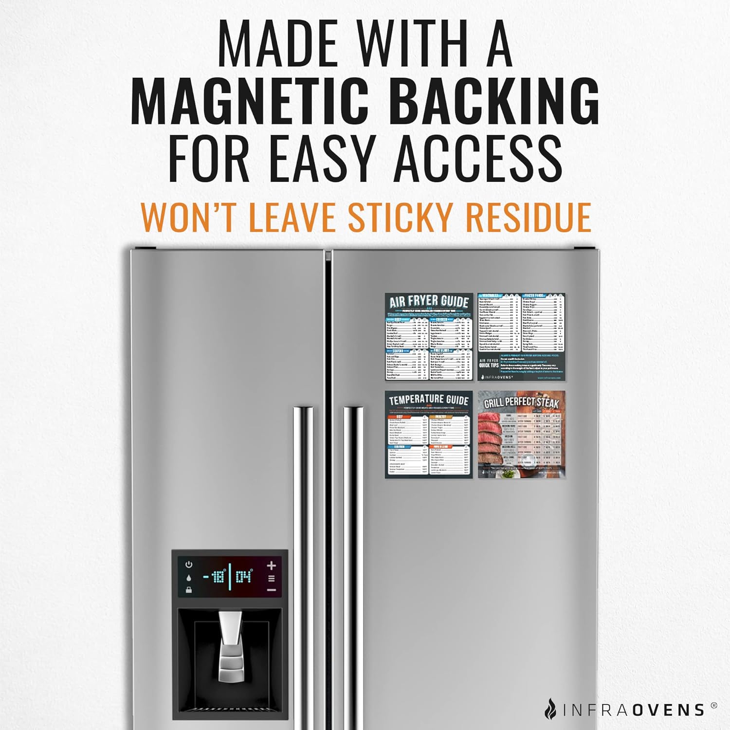 Air Fryer Cheat Sheet Magnet, Quick Cooking Times Chart for Air Fryers, Kitchen Accessories for Easy Cooking, Magnetic Food Temperature Guide for Refrigerator, Baking and Grilling - Image 5