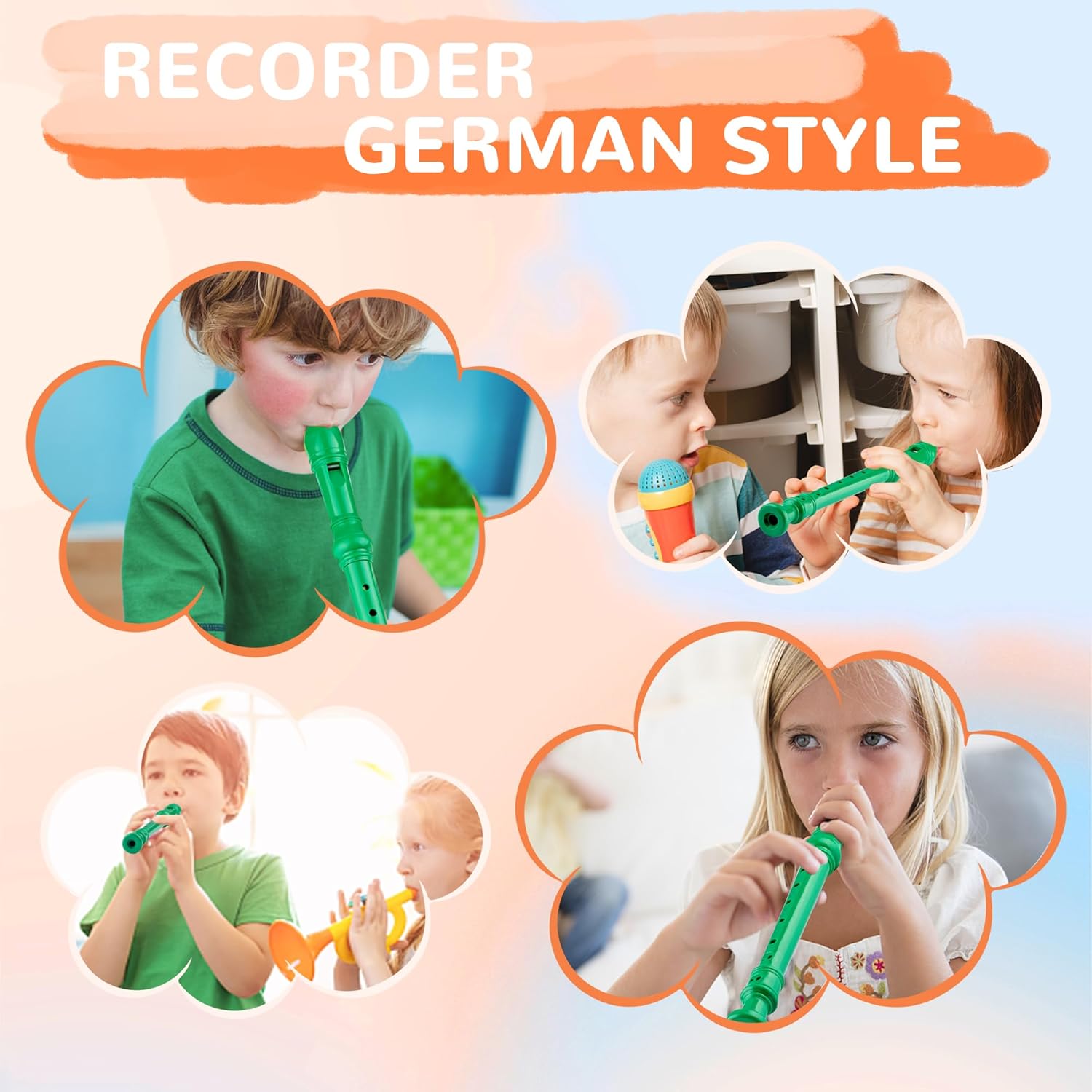 8-Hole Soprano Descant Recorder Baroque Style Kids Music Flute with Cleaning Rod & Case Bag for School Student Home Entertainment - Green - Image 7