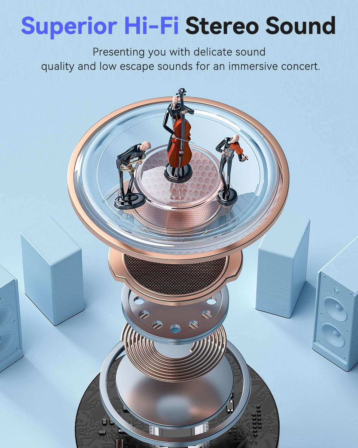 Bluetooth Headphones True Wireless Earbuds 50H Playback LED Power Display Earphones with Charging Case IPX7 Waterproof in-Ear Ear Buds with Mic for Smart Phone Computer Sports, Black - Image 3