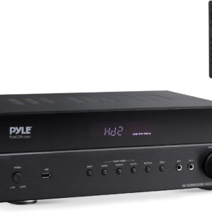 Pyle 5.2 Channel Hi-Fi Home Theater Receiver – 1000W MAX Wireless BT Surround Sound Stereo Amplifier System with 4k Ultra HD Support, MP3/USB/DAC, Ideal for Immersive Home Audio Experience