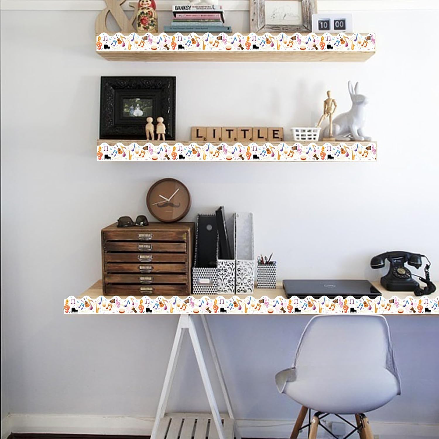 69 Feet Musical Instrument Billboard Borders Color Notes and Instrument Trimming Stickers Self Adhesive Music Theme Billboard Home School Classroom Blackboard Decorations - Image 7