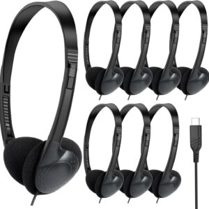 USB C Headphones Bulk 20 Pack for Classroom School Kids,USB Type C Headphones Class Set Compatible with Pad Smartphones (Black)