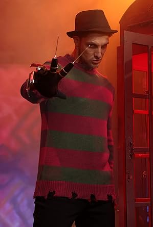 Arvilhill 3 Pcs Men's Halloween Scary Costume Claws Sweater Hat Nightmare Outfits - Image 5