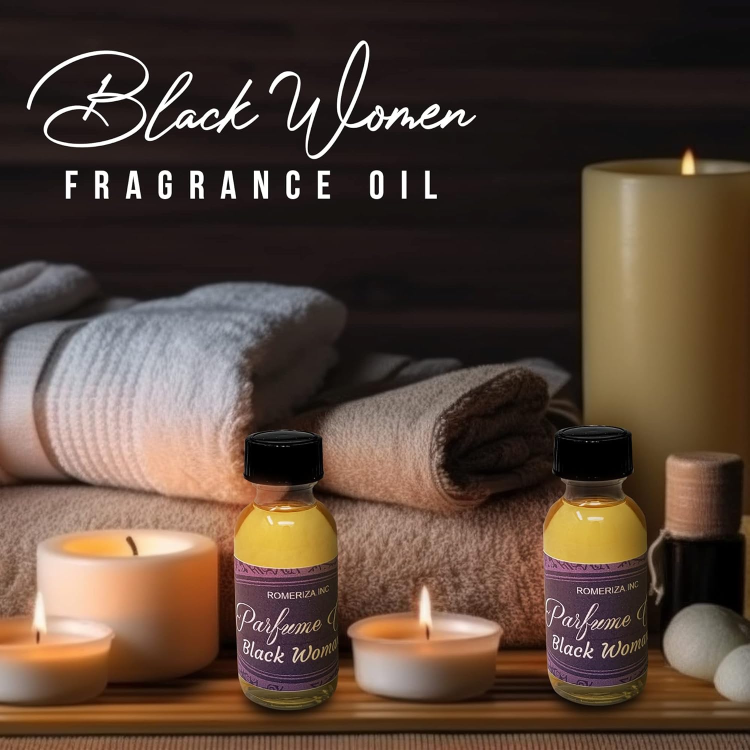 Black Women Fragrance Body Oil - Scented Fragrance - Women Scented Perfume - Strong Essence Long Lasting Perfume - Body Oil Beauty Boston Glass Bottle (1 oz) - Image 2